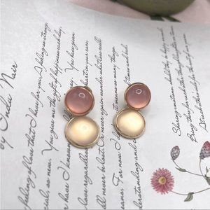 NWT Pink & Ivory Bubble Drop Earrings